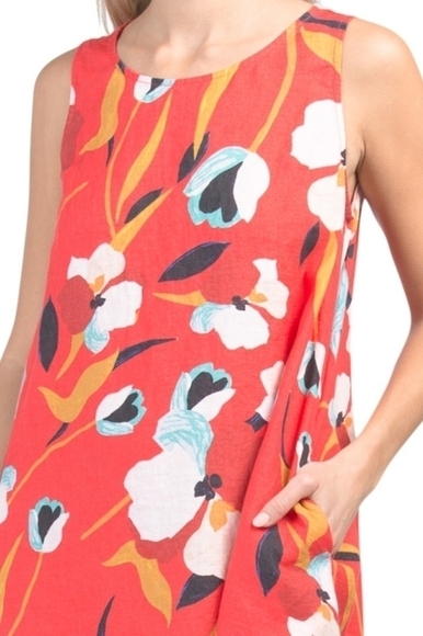 Sigrid Olsen linen sleeveless trapeze dress - Picture 3 of 8